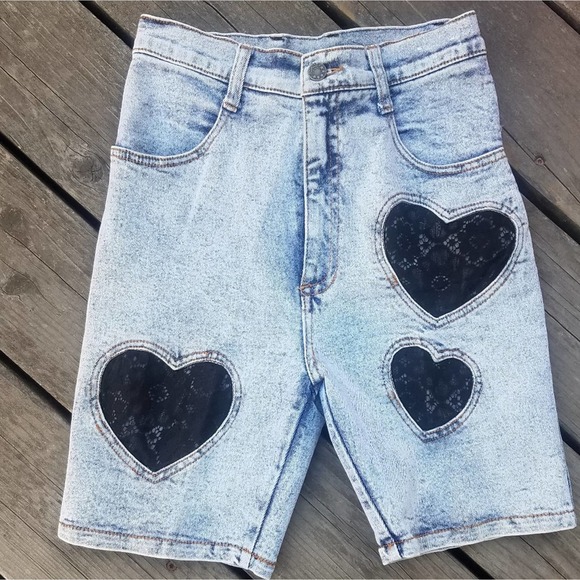 Golden Star Pants - Vintage High Waisted Jean Shorts Light Denim